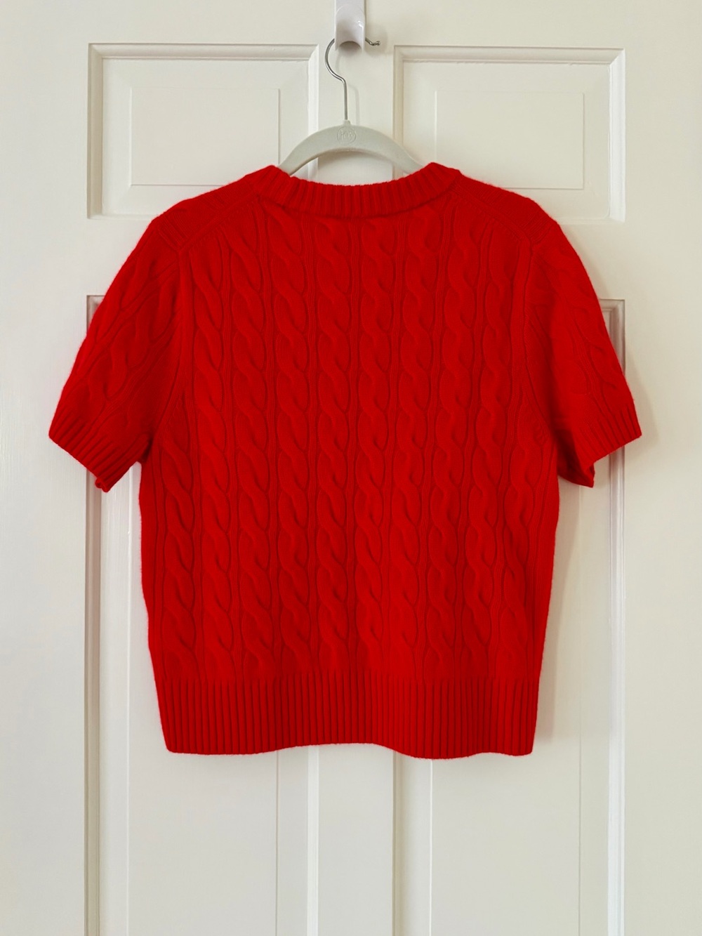 J. Crew 100% Cashmere Short Sleeve Cable Knit Sweater - Picture 2 of 4